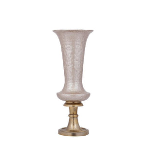 Vase - Cast Aluminum, Luxury Enamel Finish, Handmade, Round, Champagne, S – Lysse | PTMD