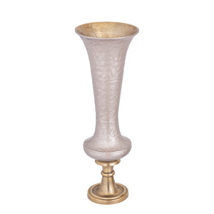 Vase - Aluminiumguss, Luxus-Emaille-Finish, rund, Champagner, L – Lysse | PTMD