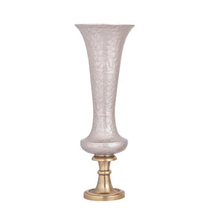 Vase - Aluminiumguss, Luxus-Emaille-Finish, rund, Champagner, L – Lysse | PTMD