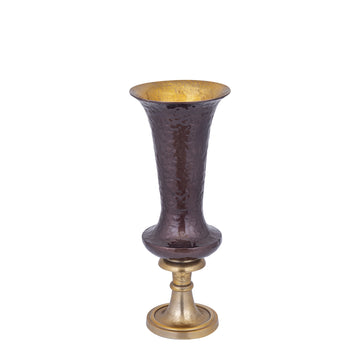 Vase - Aluminiumguss, Luxus-Emaille-Finish, rund, Dunkelbraun, S – Lysse | PTMD