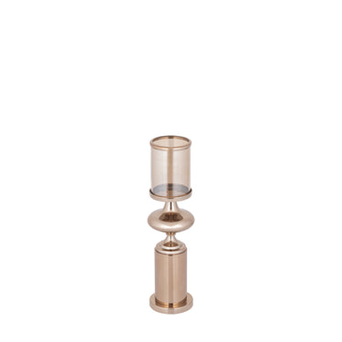 Windlicht – Edelstahl Rahmen, Glas Zylinder, Bronze Farbgebung, S – Rodire | PTMD
