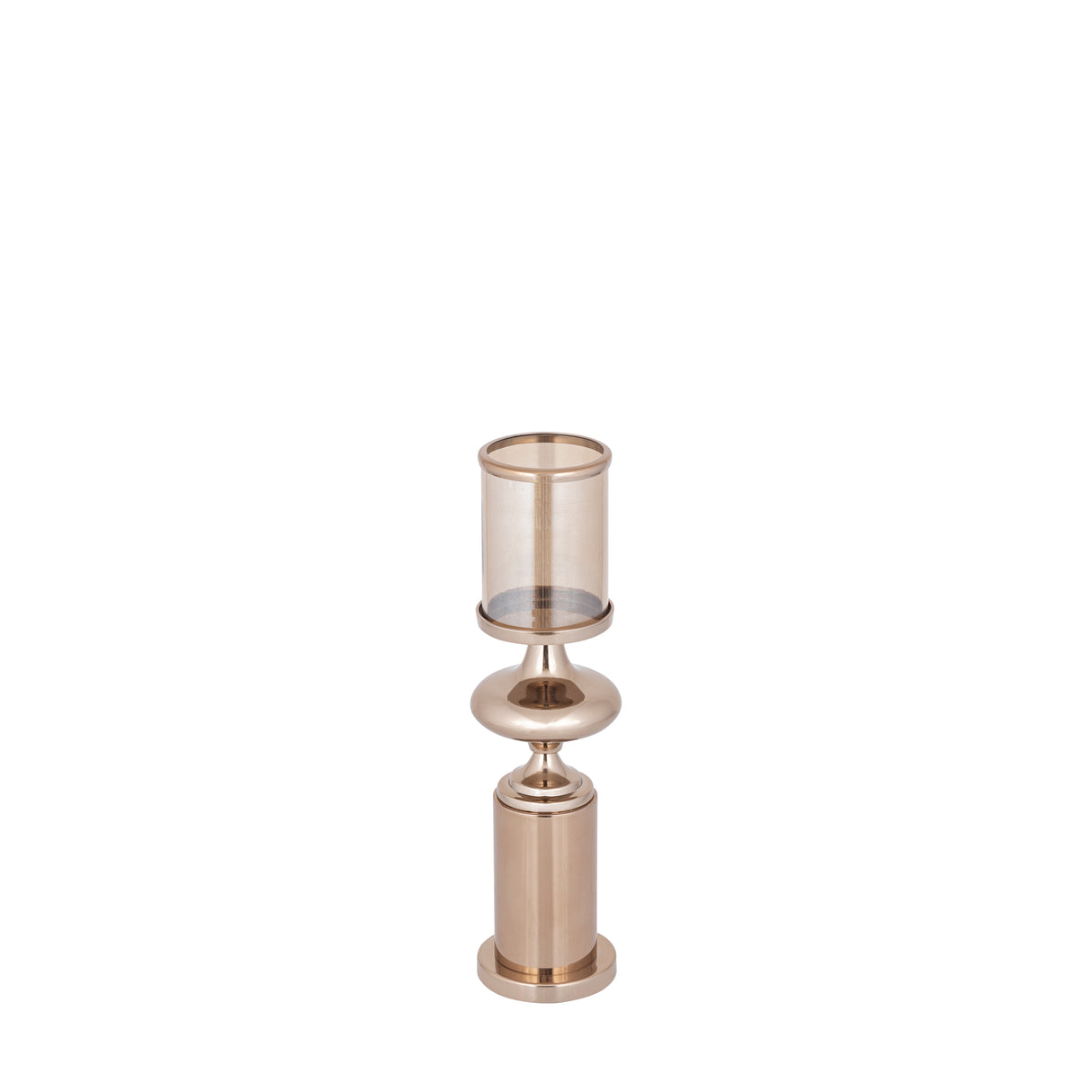 Windlicht – Edelstahl Rahmen, Glas Zylinder, Bronze Farbgebung, S – Rodire | PTMD