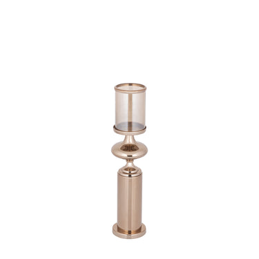 Windlicht – Edelstahl Rahmen, Glas Zylinder, Bronze Farbgebung, M – Rodire | PTMD