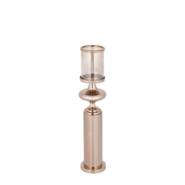 Windlicht – Edelstahl Rahmen, Glas Zylinder, Bronze Farbgebung, L – Rodire | PTMD