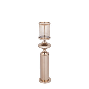 Windlicht – Edelstahl Rahmen, Glas Zylinder, Bronze Farbgebung, L – Rodire | PTMD