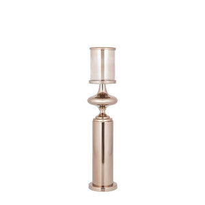 Windlicht – Edelstahl Rahmen, Glas Zylinder, Bronze Farbgebung, L – Rodire | PTMD