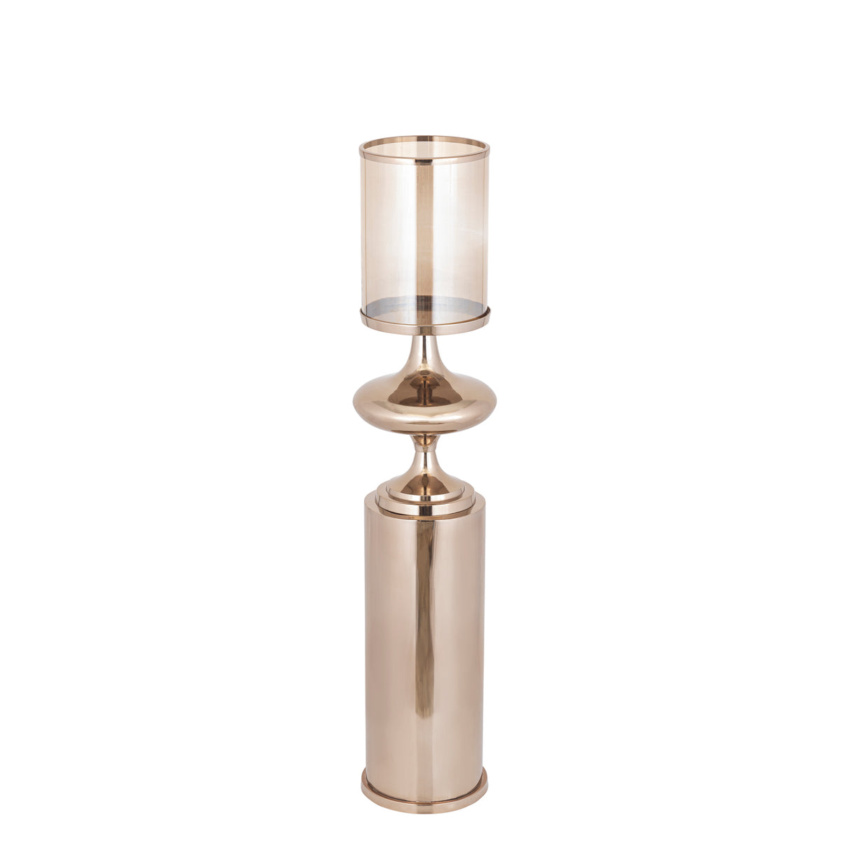Floor Lantern – Stainless Steel Frame, Glass Cylinder, Bronze Finish, S – Rodire | PTMD