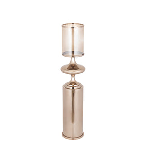 Floor Lantern – Stainless Steel Frame, Glass Cylinder, Bronze Finish, S – Rodire | PTMD