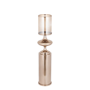Bodenwindlicht – Edelstahl Rahmen, Glas Zylinder, Bronze Farbgebung, S – Rodire | PTMD