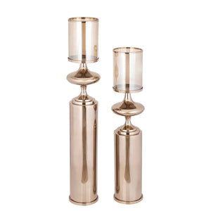 Floor Lantern – Stainless Steel Frame, Glass Cylinder, Bronze Finish, S – Rodire | PTMD