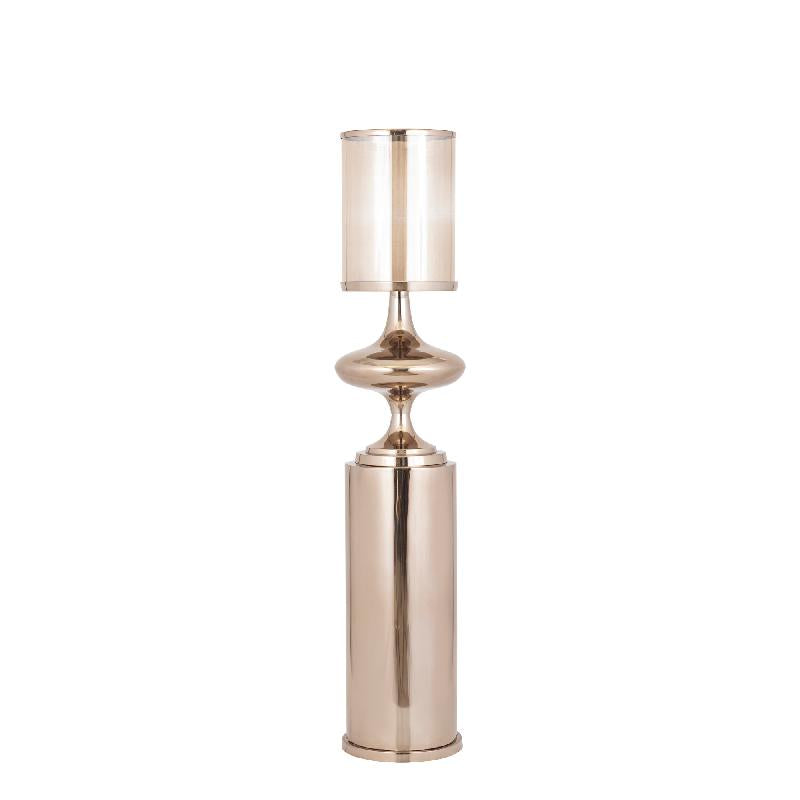 Floor Lantern – Stainless Steel Frame, Glass Cylinder, Bronze Finish, S – Rodire | PTMD