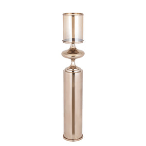 Floor lantern – Stainless Steel Frame, Glass Cylinder, Bronze Finish, L – Rodire | PTMD