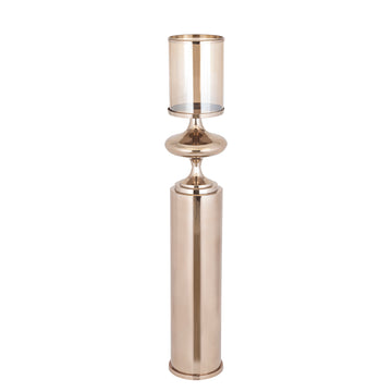 Bodenwindlicht– Edelstahl Rahmen, Glas Zylinder, Bronze Farbgebung, L – Rodire | PTMD