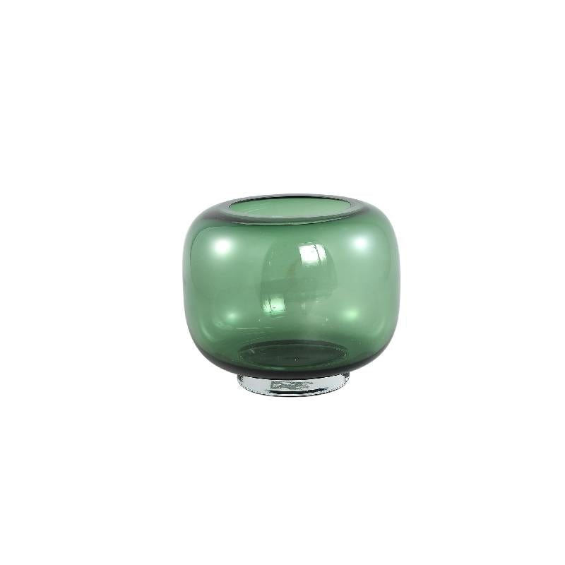 Vase – Glass Material, Round Design, Green Hue, S – Mexx | PTMD