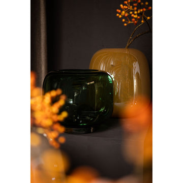 Vase – Glass Material, Round Design, Camel Tone, L – Mexx | PTMD
