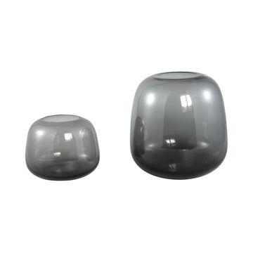Vase - Dark Grey Glass, Round Shape, Small - Mexx | PTMD