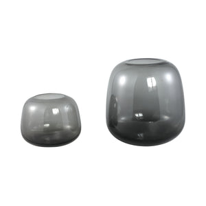 Vase – Runde Form, Glas Material, Dunkelgrau, L – Mexx | PTMD