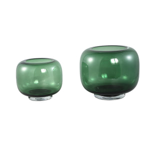 Vase – Glass Material, Round Design, Green Hue, S – Mexx | PTMD