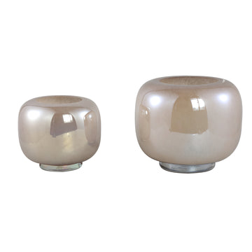 Vase – Glass Material, Round Design, Brown Shade, S – Mexx | PTMD