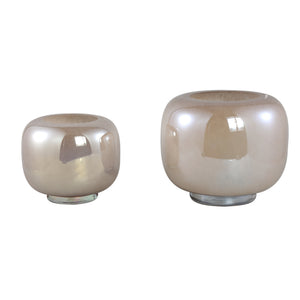 Vase – Runde Form, Glas Material, Braun, Mit Fuß, L – Mexx | PTMD
