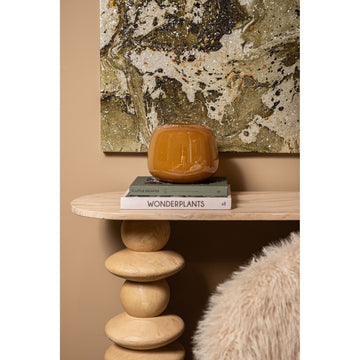 Vase – Glass Material, Round Design, Caramel Hue, S – Mexx | PTMD