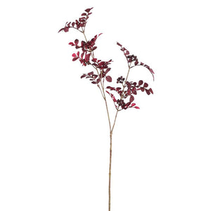 kunstpflanze – Rotes Blatt- & Beeren-Spray aus Polyestergewebe, Eisenmetall & PE-Kunststoff | PTMD