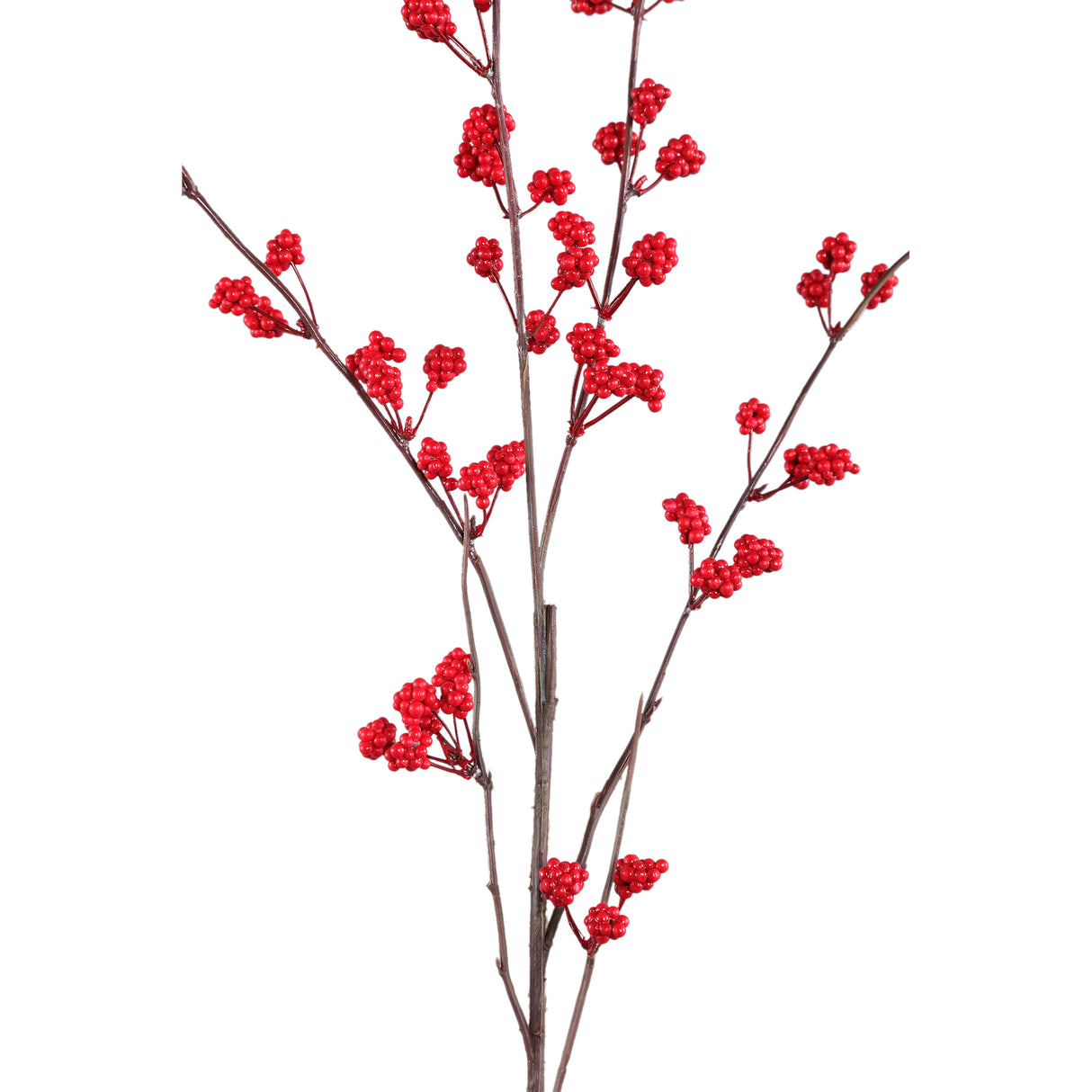 Kunstzweig – Rote Beeren, Metallkern Struktur, Kunststoff Material | PTMD