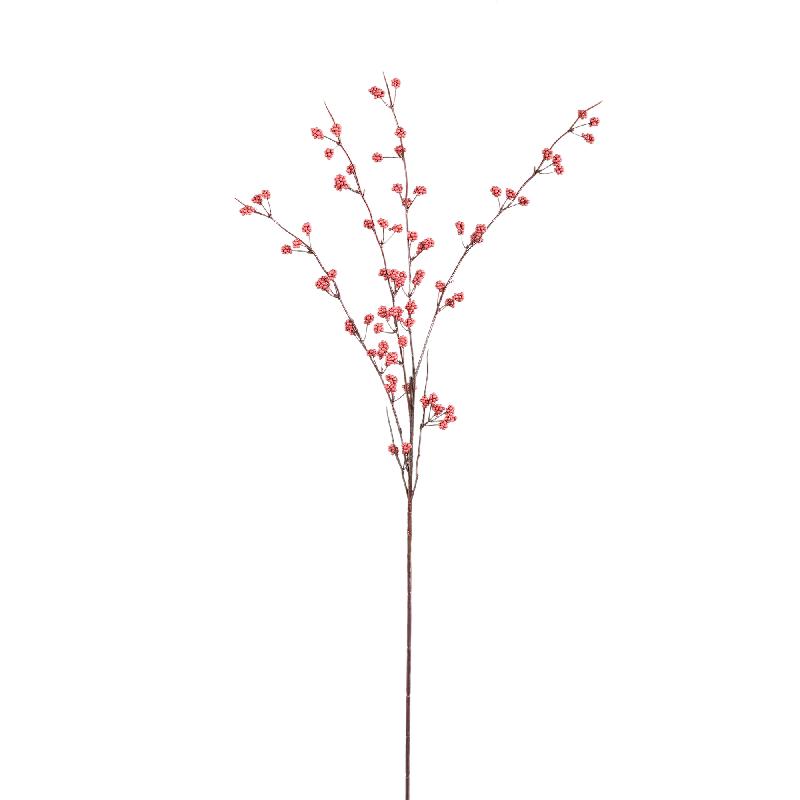 Artificial Branch – Light Pink Berries, Plastic Metal Core, Semi-Handmade Finish | PTMD