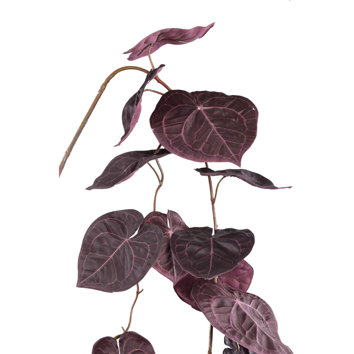 kunstpflanze – Lila Hängendes Anthurium-Spray aus Polyestergewebe, Eisenmetall & PE-Kunststoff | PTMD