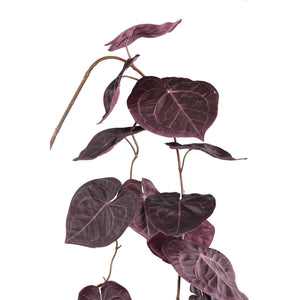 kunstpflanze – Lila Hängendes Anthurium-Spray aus Polyestergewebe, Eisenmetall & PE-Kunststoff | PTMD