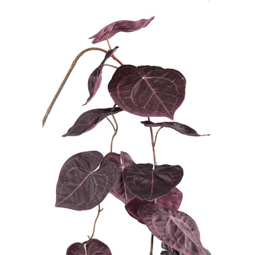 kunstpflanze – Lila Hängendes Anthurium-Spray aus Polyestergewebe, Eisenmetall & PE-Kunststoff | PTMD