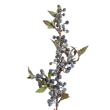 Kunstzweig – Blaue Beeren, Kunststoff Material, Blatt Details  | PTMD