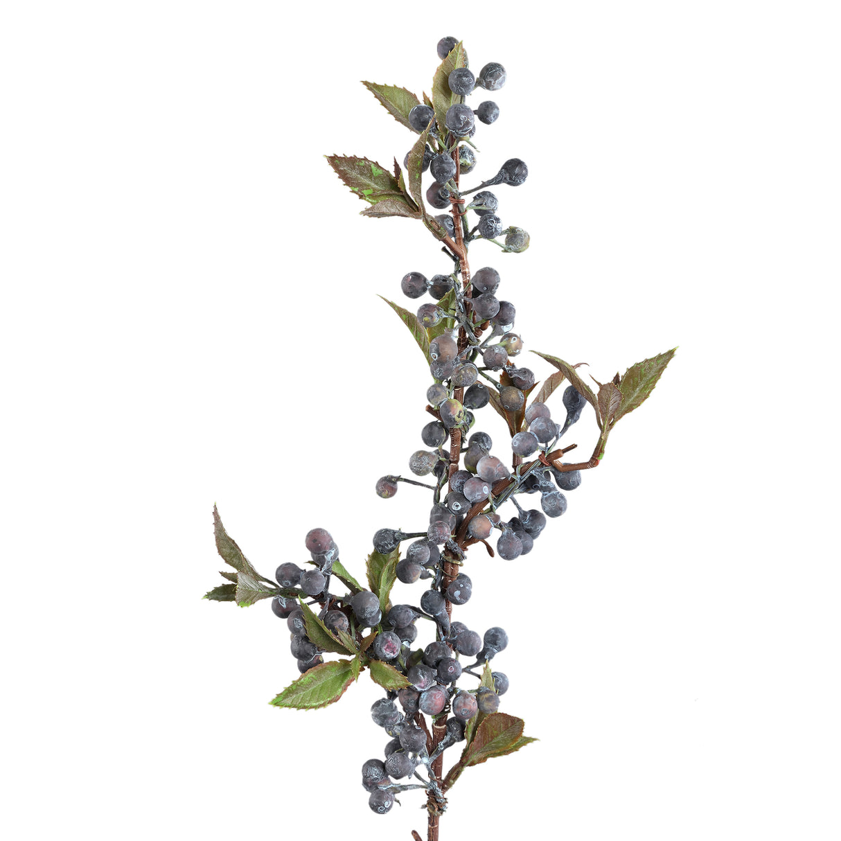 Kunstzweig – Blaue Beeren, Kunststoff Material, Blatt Details  | PTMD