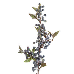 Kunstzweig – Blaue Beeren, Kunststoff Material, Blatt Details  | PTMD