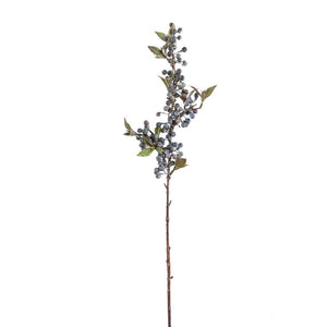 Kunstzweig – Blaue Beeren, Kunststoff Material, Blatt Details  | PTMD