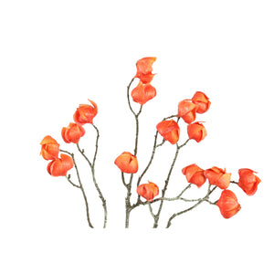 Kunstzweig – Orange Lampionblüten, Zweig Arrangement, Kunststoff Verarbeitung | PTMD