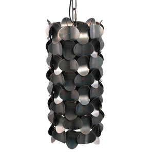 Iron hanging lamp with black finish and circular shape, S – Jaye | PTMD