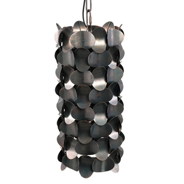 Iron hanging lamp with black finish and circular shape, S – Jaye | PTMD