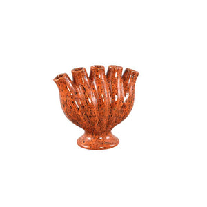 Vase – Tube Design, Orange Color, Ceramic Material, S – Gylian | PTMD
