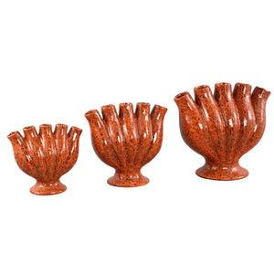 Vase – Tube Design, Orange Color, Ceramic Material, M – Gylian | PTMD