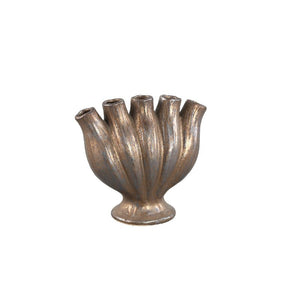 Vase - Tube Design, Bronze Color, Ceramic Material, S - Gylian | PTMD