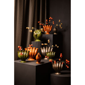 Vase – Tube Design, Orange Color, Ceramic Material, M – Gylian | PTMD