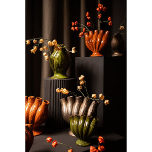 Vase – Tube Design, Bronze Color, Ceramic Material, M – Gylian | PTMD