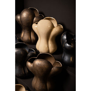 Vase – bronze-colored design, French lily motif, ceramic surface, S – Mellie | PTMD
