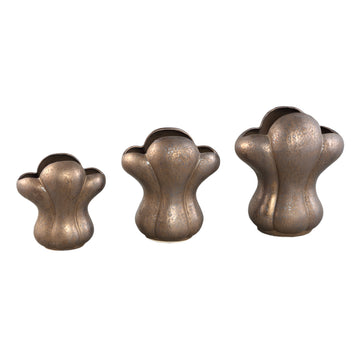 Vase – bronze-colored design, French lily motif, ceramic surface, M – Mellie | PTMD