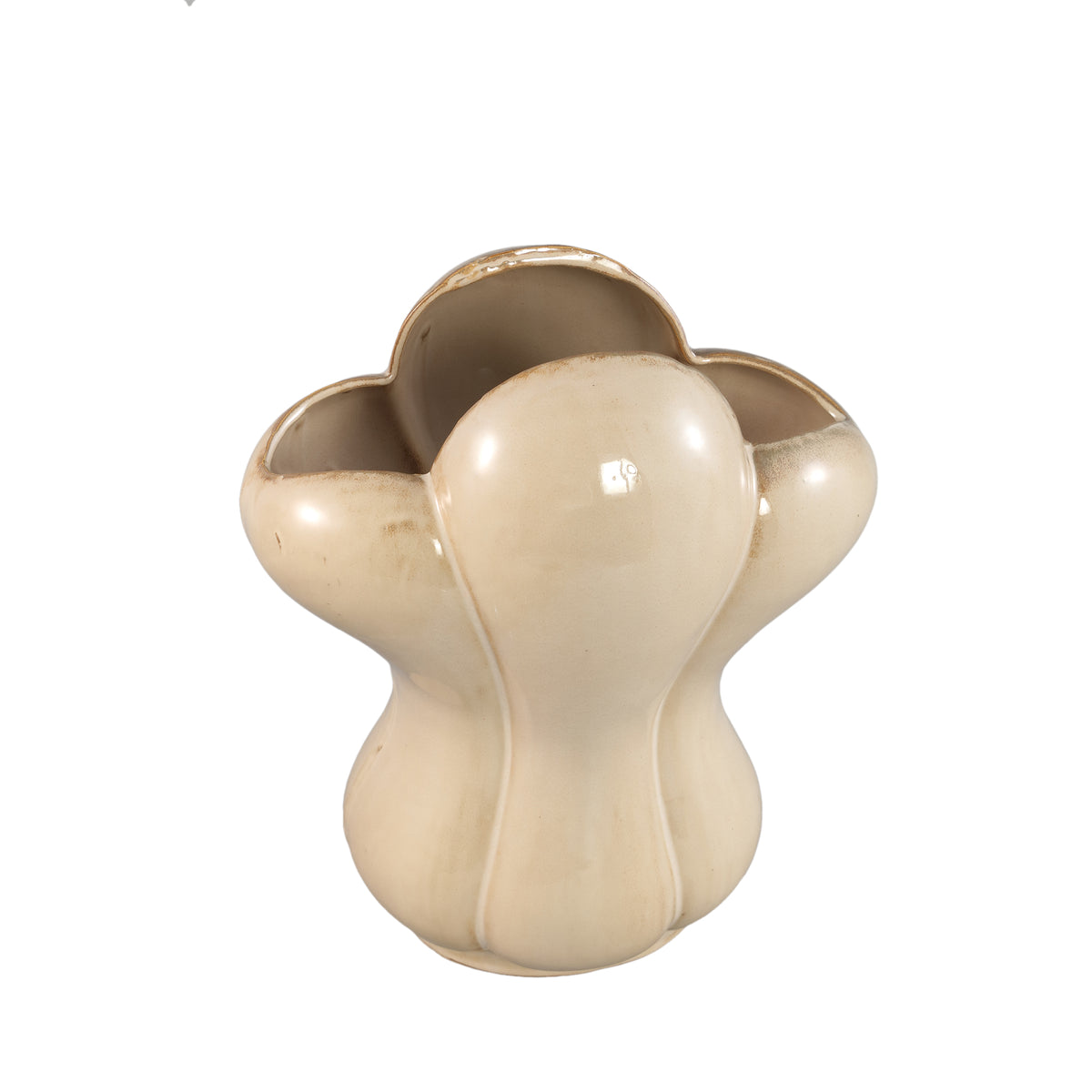 Vase - cream design, French lily motif, ceramic surface, S - Mellie | PTMD