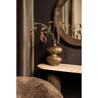 Vase – Keramik Steinzeug, Ovales Design, Bronze, L – Chelsean | PTMD