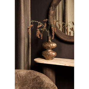 Vase - Ceramic Stoneware, Oval Design, Bronze, L - Chelsean | PTMD