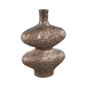 Vase - Ceramic Stoneware, Oval Design, Bronze, L - Chelsean | PTMD