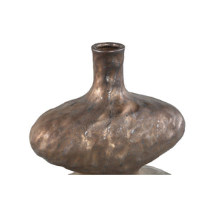Vase - Ceramic Stoneware, Oval Design, Bronze, L - Chelsean | PTMD
